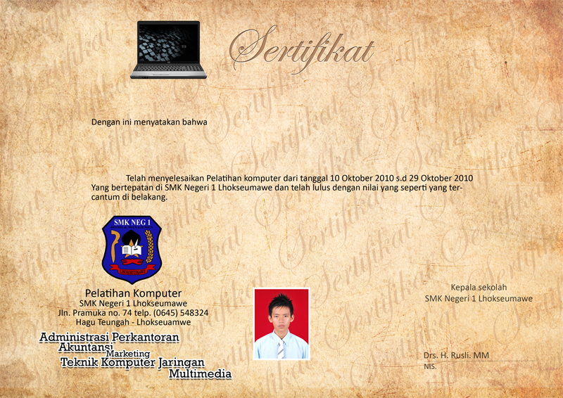Desain sertifikat