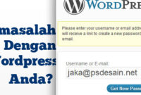 Permasalahan login pada wordpress