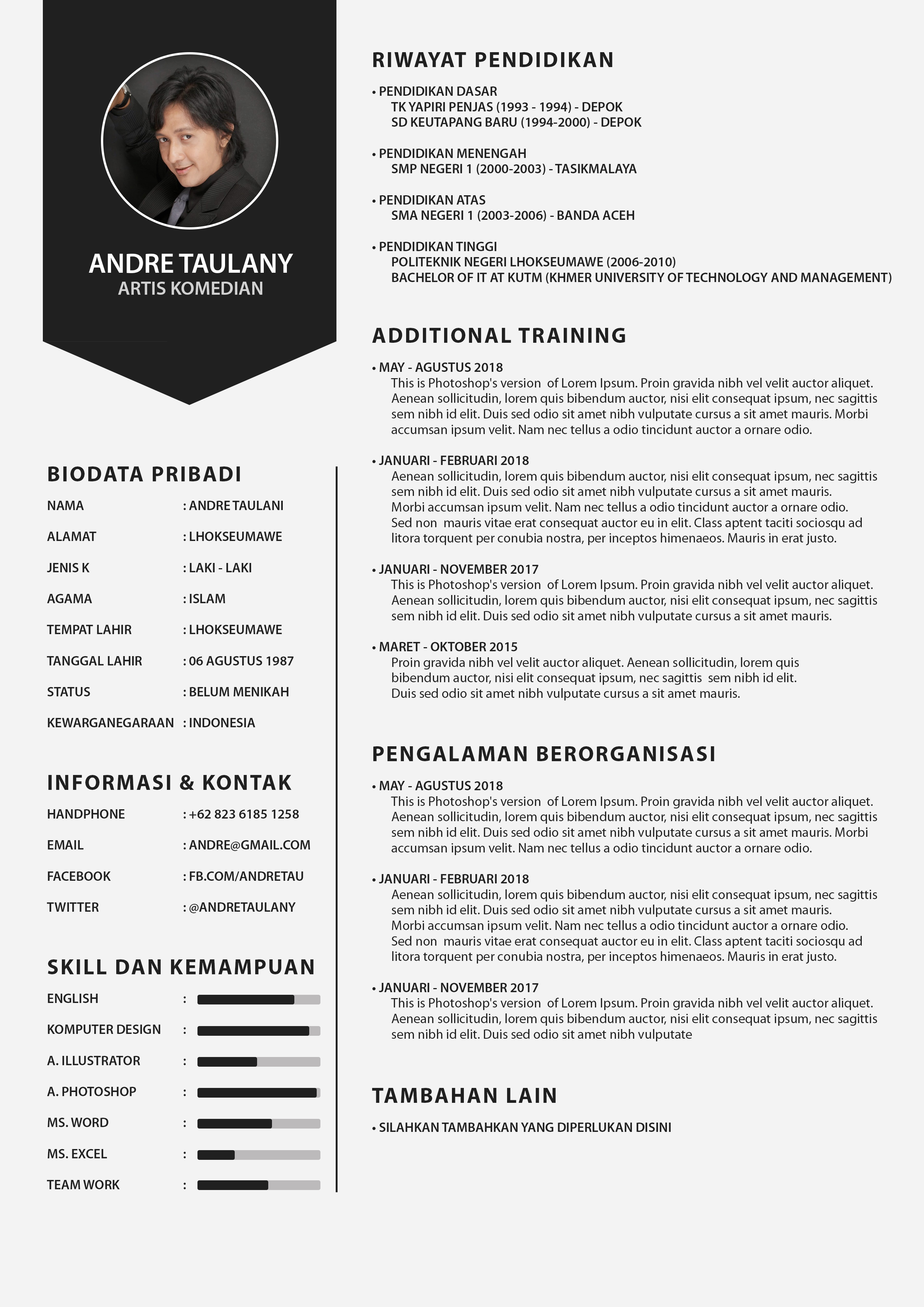 MEMBUAT RESUME ATAU CV DENGAN PHOTOSHOP